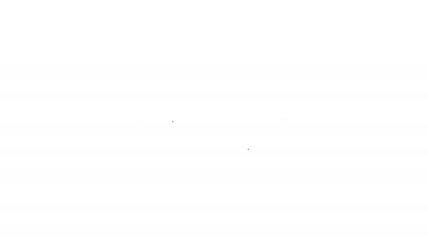 Černá čára Ski brýle ikona izolované na bílém pozadí. Extrémní sport. Sportovní vybavení. Grafická animace pohybu videa 4K - Záběry, video