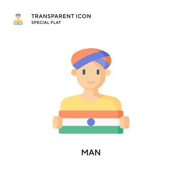 Man vector icon. Flat style illustration. EPS 10 vector. - Vector, Image
