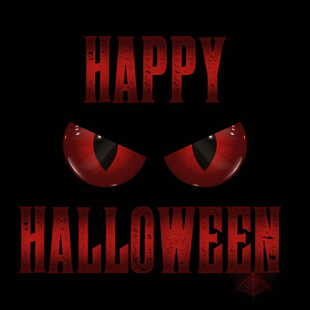 Grunge Halloween tło ze złym wyglądem oczu - Wektor, obraz