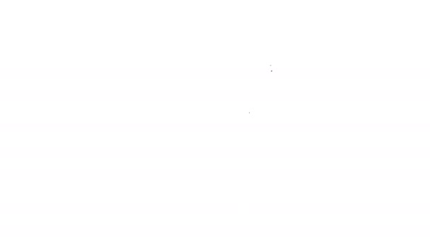 Μαύρο εικονίδιο πορτοφολιού γραμμής που απομονώνεται σε λευκό φόντο. Εικονίδιο τσέπης. Σύμβολο αποταμίευσης μετρητών. 4K Γραφική κίνηση κίνησης βίντεο - Πλάνα, βίντεο