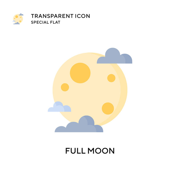 Full moon vector icon. Flat style illustration. EPS 10 vector. - Vector, Image
