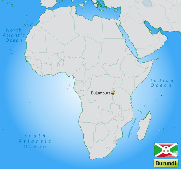 burundi Térkép - Vektor, kép