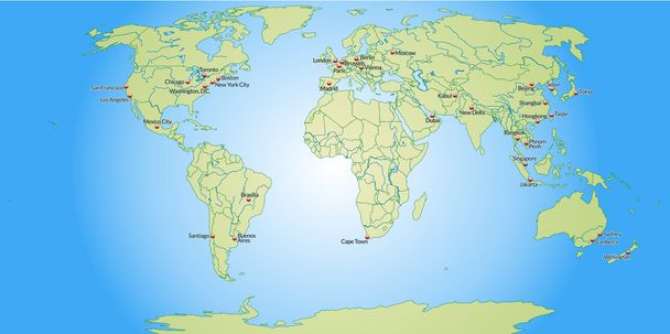 carte du monde - Vecteur, image