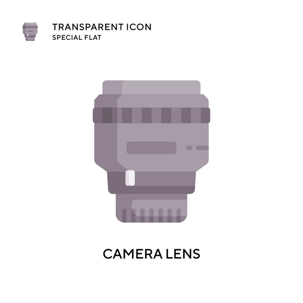 Camera lens vector icon. Flat style illustration. EPS 10 vector. - Vector, Image