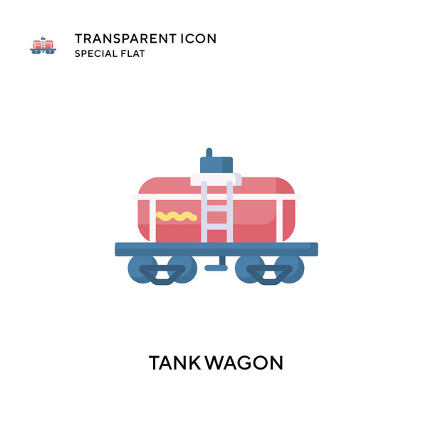 Tankwagen vectoricoon. Platte stijl illustratie. EPS 10-vector. - Vector, afbeelding