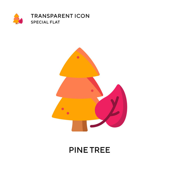 Pine tree vector icon. Flat style illustration. EPS 10 vector. - Vector, Image