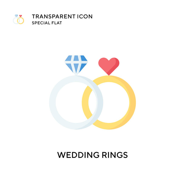 Vektorová ikona svatebních prstenů. Ilustrace plochého stylu. EPS 10 vektor. - Vektor, obrázek