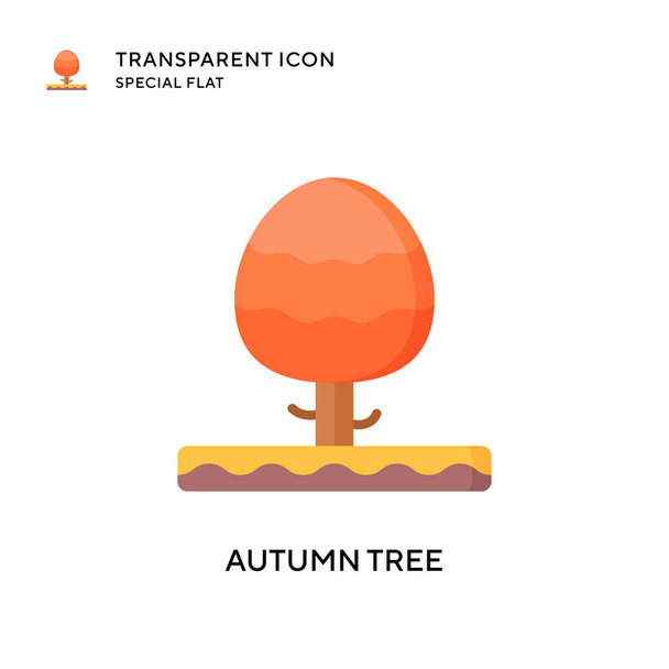 Autumn tree vector icon. Flat style illustration. EPS 10 vector. - Vector, Image