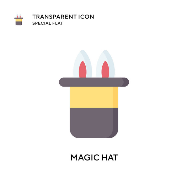 Magic hat vector icon. Flat style illustration. EPS 10 vector. - Vector, Image