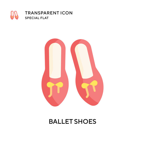 Zapatillas de ballet icono del vector. Ilustración de estilo plano. EPS 10 vector. - Vector, imagen