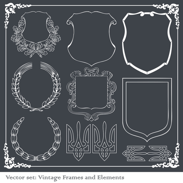 Vintage elements for frame or book cover, card - Vector, Image