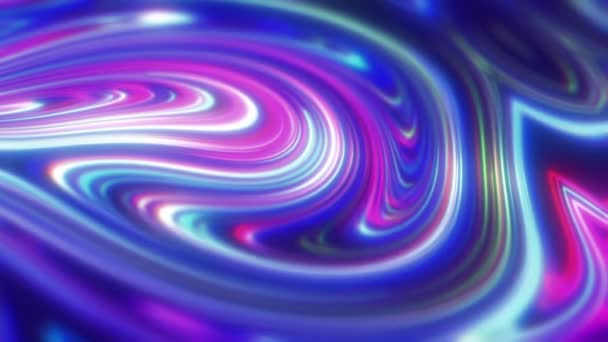 3d abstracte achtergrond van neon gloeiende lijnen in beweging in digitale technologische oppervlak - Video