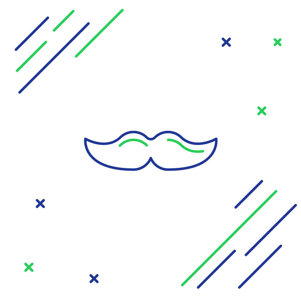 Line Mustache icon isolated on white background. Barbershop symbol. Facial hair style. Colorful outline concept. Vector. - Vector, Image