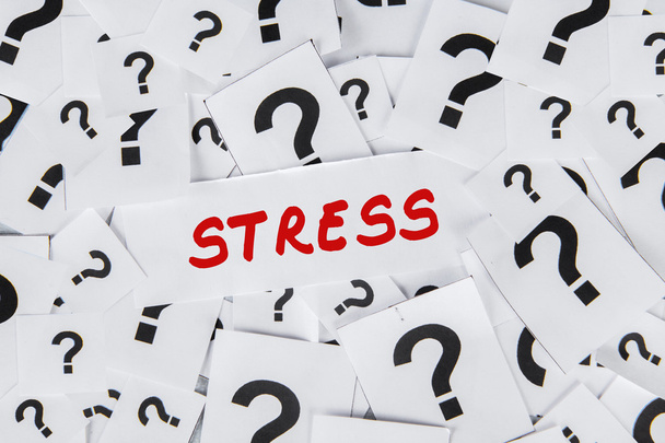Stress and question mark - Φωτογραφία, εικόνα