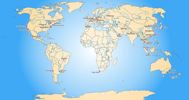 mapa do mundo - Vetor, Imagem