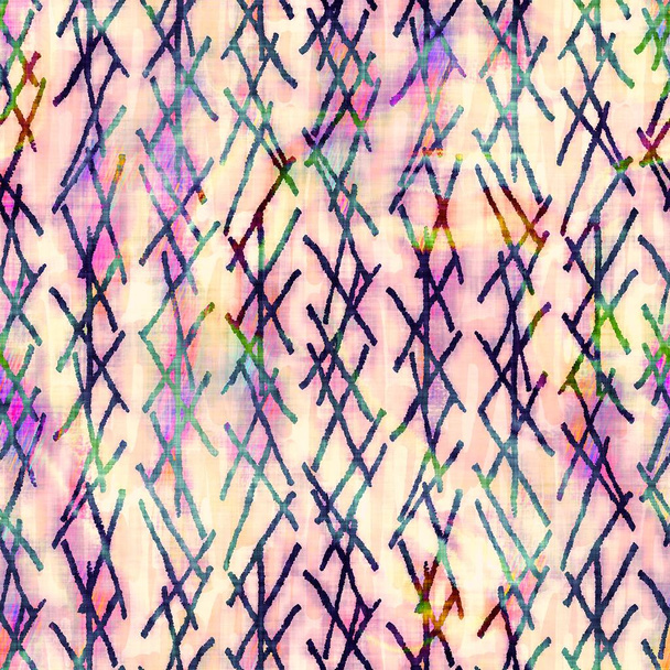 Blurry watercolor glitch artistic motif texture background. Irregular bleeding tie dye seamless pattern. Ombre distorted boho batik all over print. Variegated trendy moody dark batik wet effect. - Photo, Image