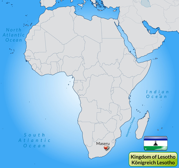 Map of Lesotho - Vector, Image