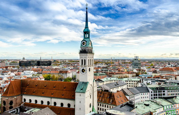 Germany. Munich. European city with terracotta tile roof. - Photo, Image