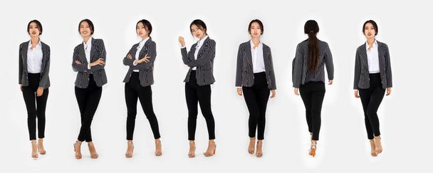 Verschiedene Posen der gleichen asiatischen Frau Ganzkörper-Portrait-Set - Foto, Bild