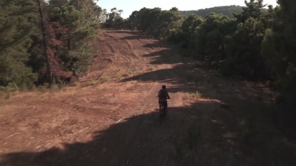Mies pyöräilemässä hiekkapolulla - Materiaali, video