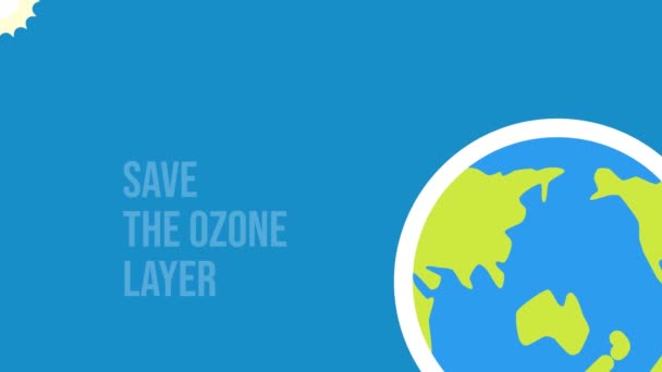 Κίνηση γραφικών κινουμένων σχεδίων για τη Διεθνή Ημέρα για τη Διατήρηση του στρώματος του όζοντος. Παγκόσμια ημέρα όζοντος. 16 Σεπτεμβρίου - Πλάνα, βίντεο