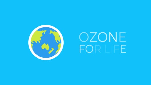 Bewegtgrafische Animation zum Internationalen Tag zur Erhaltung der Ozonschicht. Weltozontag. 16. September - Filmmaterial, Video
