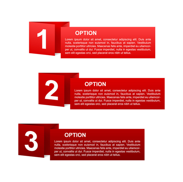vector red paper option labels - Vettoriali, immagini