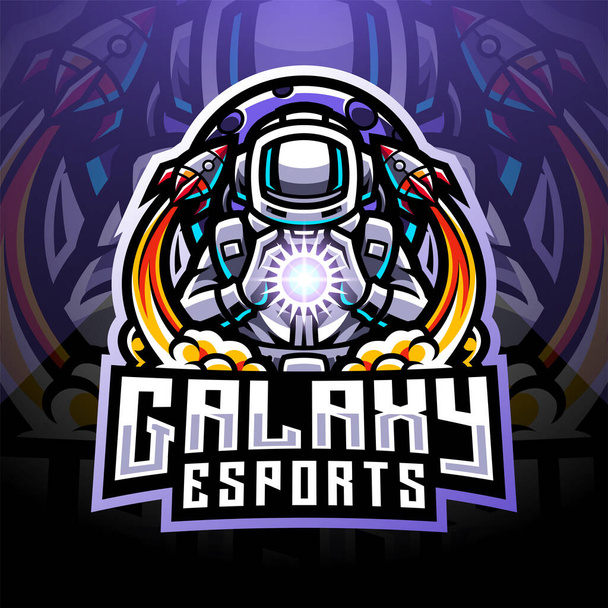 Galaxy astronauta esport mascota logo  - Vector, imagen
