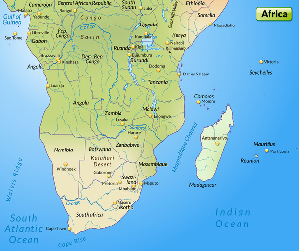 mapa Afriky jako přehledovou mapu v šedé barvě - Vektor, obrázek