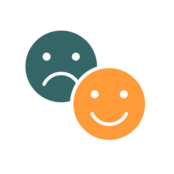 Icona colorata emoji positiva e negativa. Livello di soddisfazione, emozioni buone e cattive, simbolo di valutazione - Vettoriali, immagini