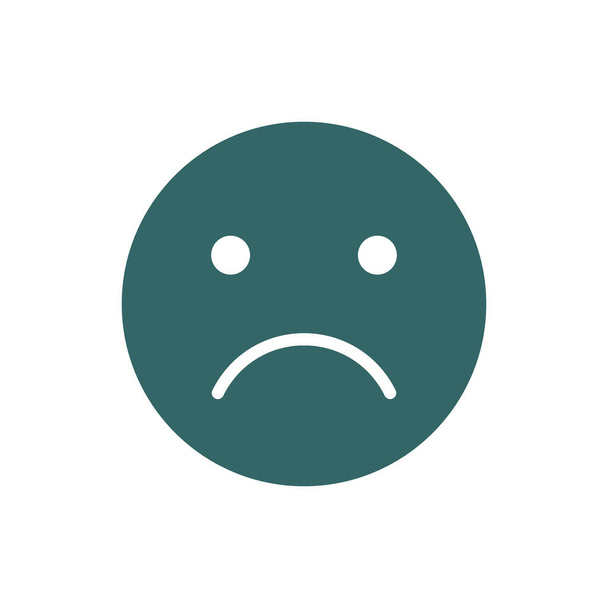 Unhappy emoji colored icon. Upset, unsatisfied, face symbol. - Vector, Image
