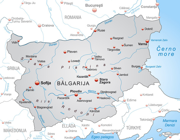 Kaart van Bulgarije - Vector, afbeelding
