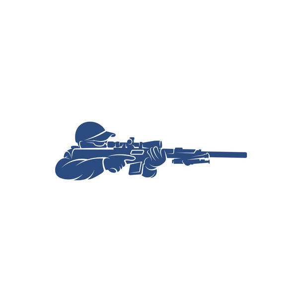 Sniper hadsereg logó design sablon, vektor grafika tervezni - Vektor, kép