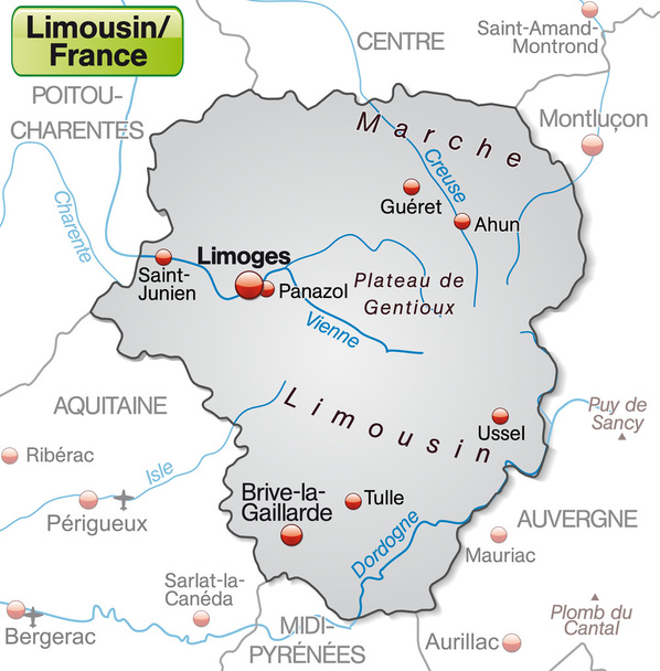 La carte du limousin
 - Vecteur, image