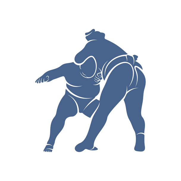 Sumo fighter logo design template, vector graphics to design - Vector, Image