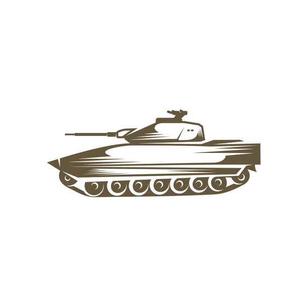 Savaş tankı logosu tasarım vektörü, kamuflaj tankı, savaş tankı çizimi, tasarlanacak vektör grafikleri - Vektör, Görsel