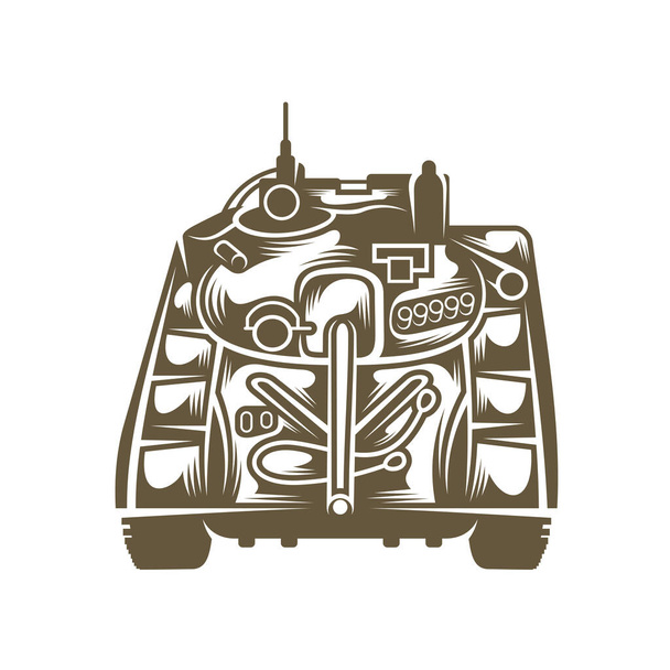 Battle tank logo design vector, camouflage tank, battle tank drawing, vector graphics to design - Vector, Image