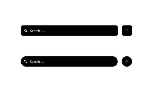 Set di barra di ricerca Icona vettoriale in stile trendy isolato su sfondo bianco. Sito web Box Simbolo Illustrazione - Vettoriali, immagini