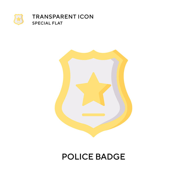 Police badge vector icon. Flat style illustration. EPS 10 vector. - Vector, Image