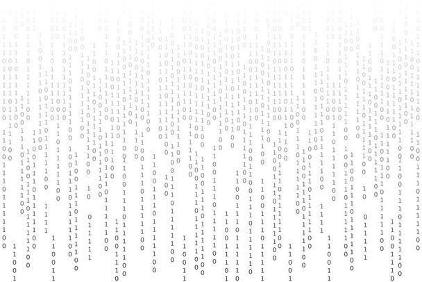 un código de programación cero. concepto de texto o carta con muchos 1 y 0. archivo de criptograma gráfico moderno. espacio de seguridad cypher. números de la matriz del ordenador. signos simples sobre fondo blanco - Vector, Imagen