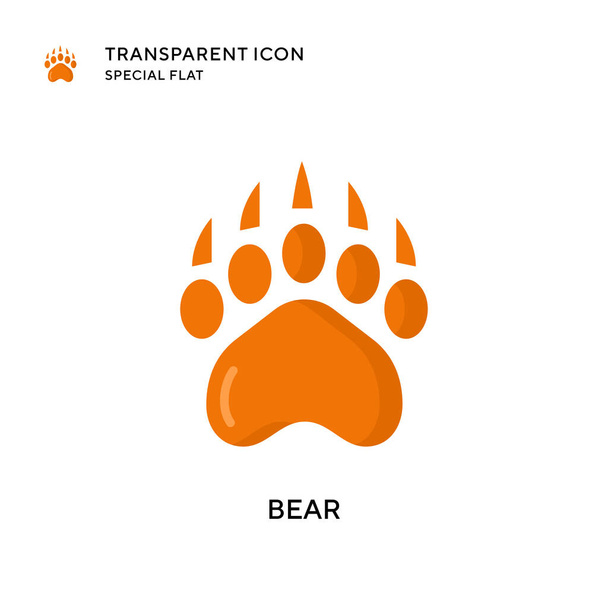 Bear vector icon. Flat style illustration. EPS 10 vector. - Vector, Image