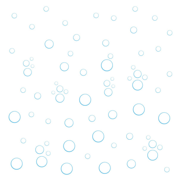 transparantie bubbelwater instellen. concept van versheid en zuiverheid, bruisende sprankelingen in aqua, bruisende drank, onderzees effect voor papier, textiel. drukverpakkingen voor dranken, cosmetica en detergentia - Vector, afbeelding
