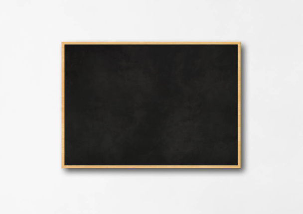Traditional black board isolated on a white background. Blank horizontal mockup template - Foto, imagen