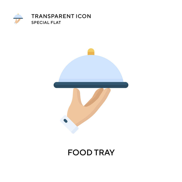 Food tray vector icon. Flat style illustration. EPS 10 vector. - Vector, Image