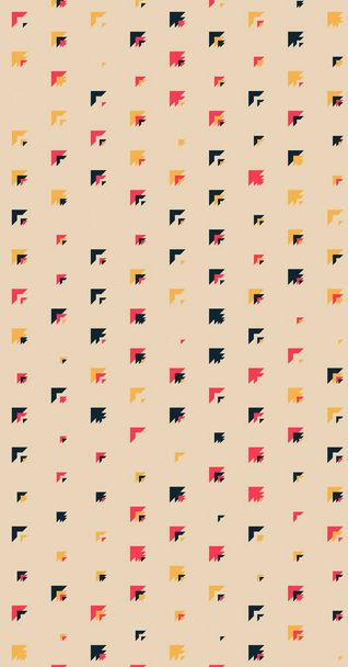 Long vertical vector template with abstract figures made of triangles. Generative art on plain background - Vector, Image