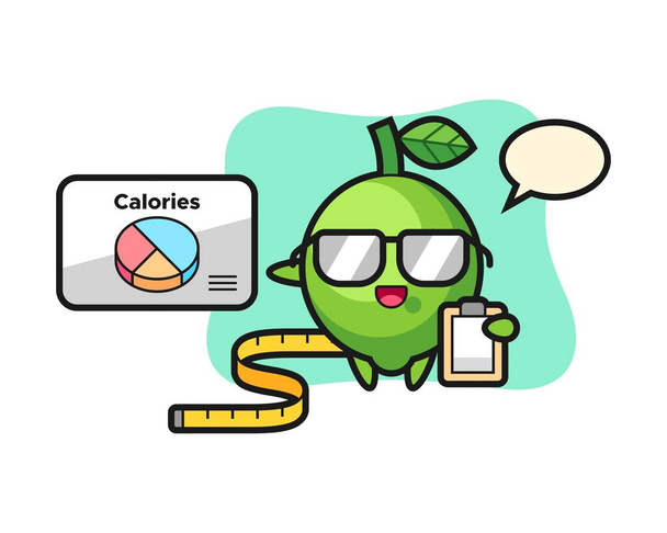 Illustration de la mascotte de lime en tant que diététiste - Vecteur, image