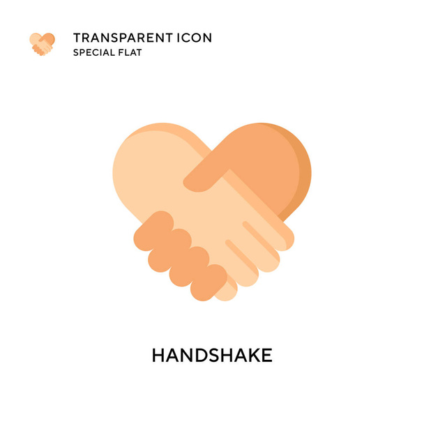 Handshake vector icon. Flat style illustration. EPS 10 vector. - Vector, Image