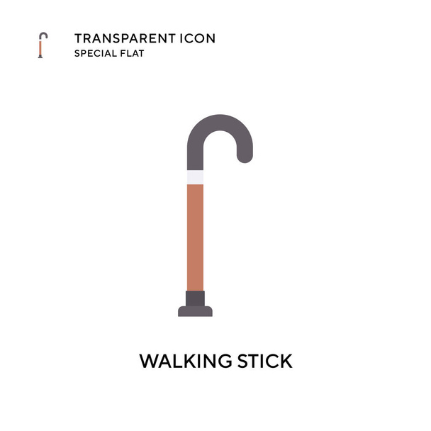 Walking stick vector icon. Flat style illustration. EPS 10 vector. - Vector, Image