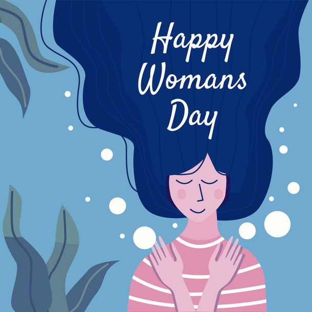 Happy Womans Day poster for holiday international - Vector, imagen