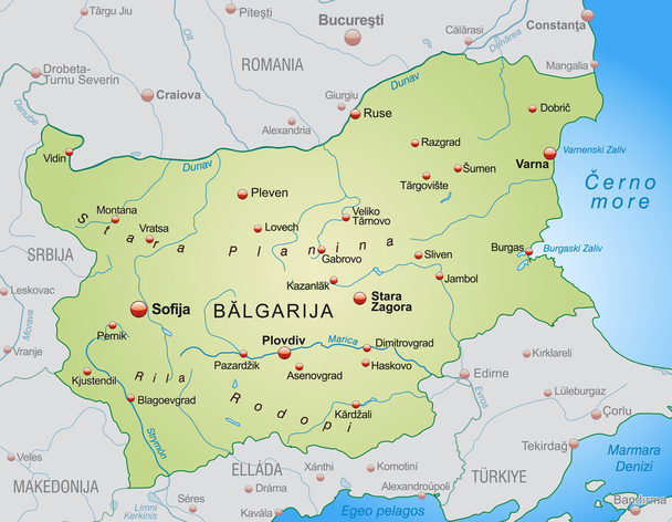 ブルガリア地図 - ベクター画像